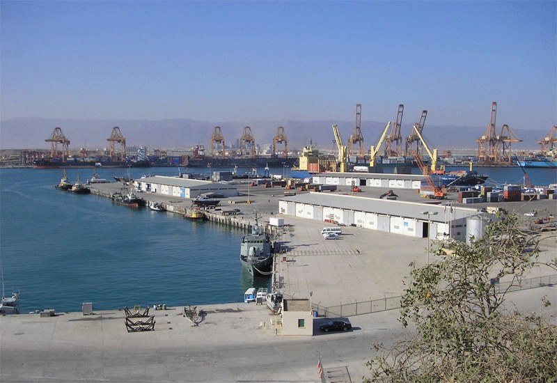 Port of Salalah, Oman with cranes and shipping